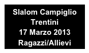 Slalom Campiglio Trentini
17 Marzo 2013
Ragazzi/Allievi