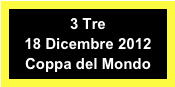 3 Tre
18 Dicembre 2012
Coppa del Mondo